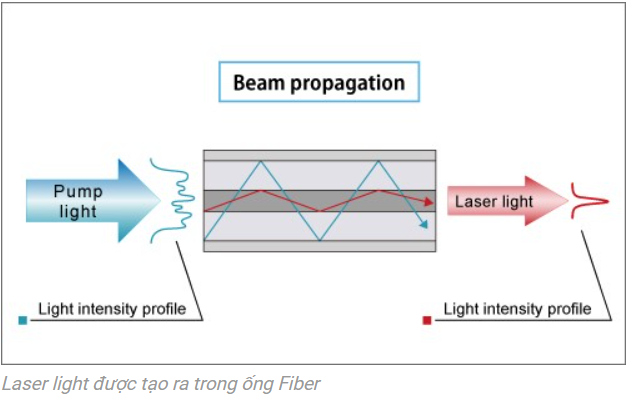 laser light được tạo ra trong ông Fiber